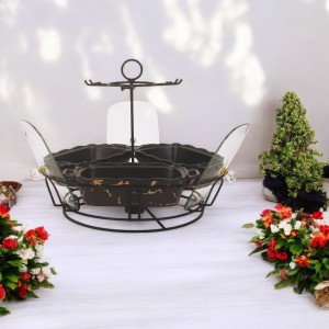 BM917 Hitam Wadah Saji Zola Dengan Rak