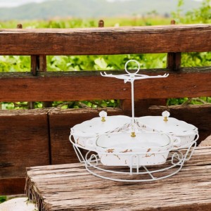 BM917 Putih Wadah Saji Zola Dengan Rak